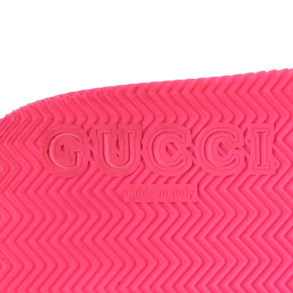 Gucci Rubber Web Womens Criss Cross Slide Sandals 38 Coral New Shamarock 7 of 8