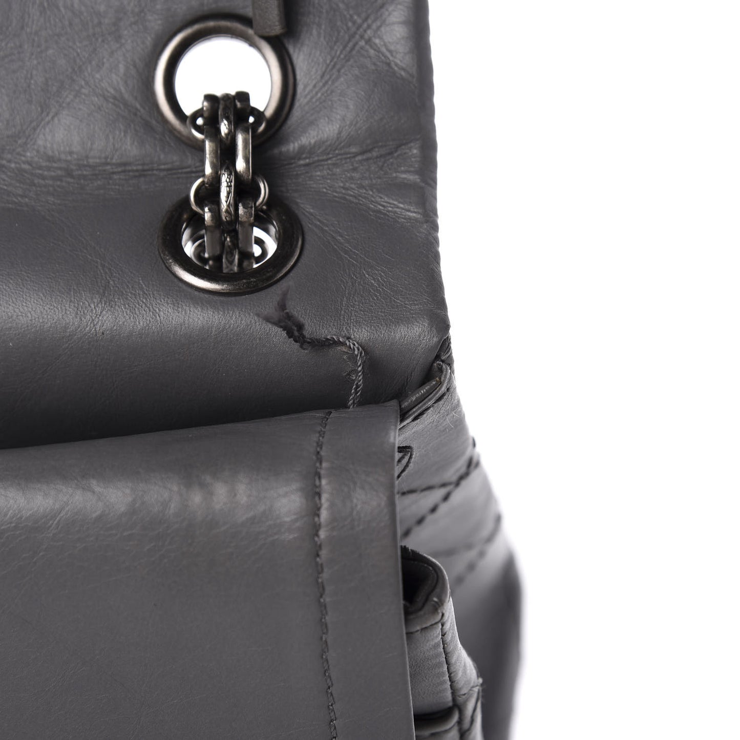 Aged Calfskin Quilted 2.55 Reissue 226 Flap Grey