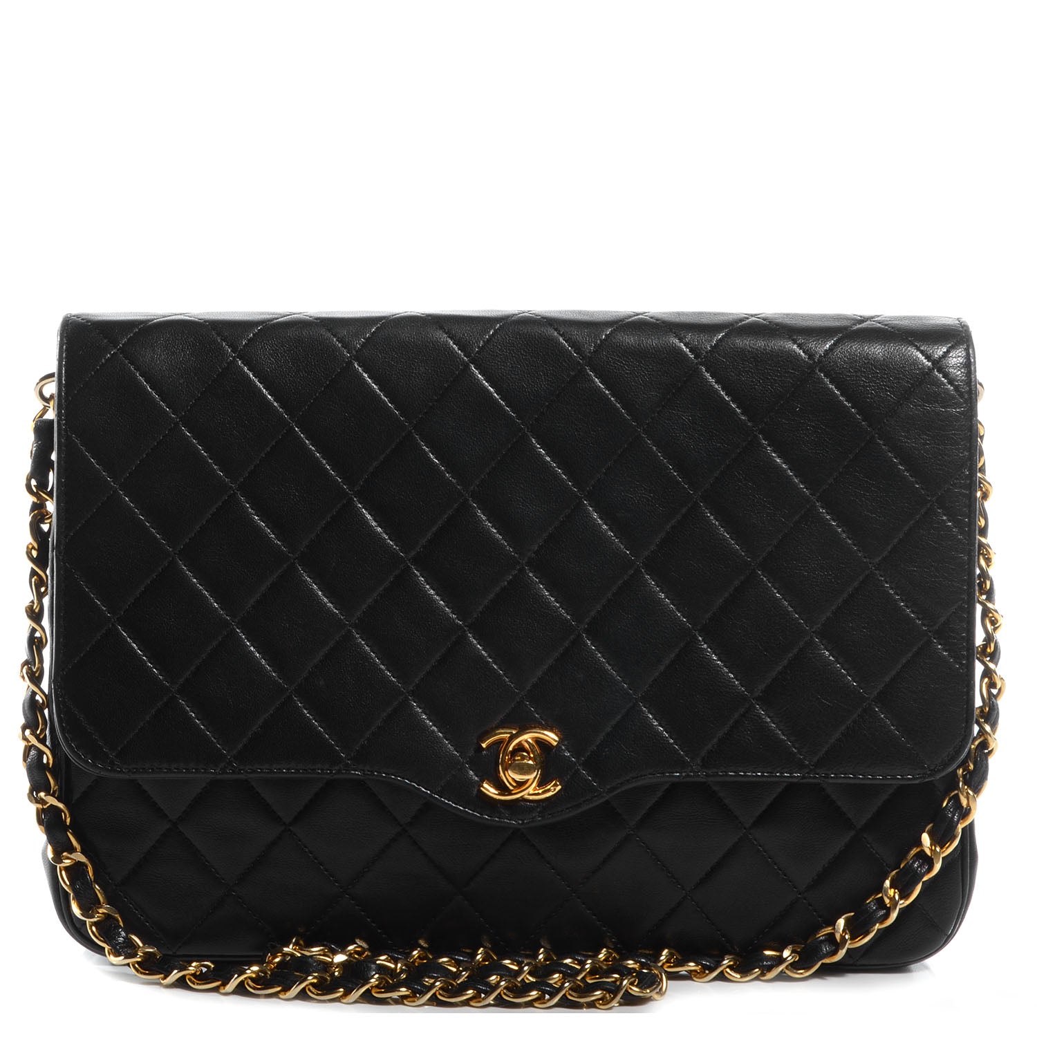 Chanel Lambskin Quilted Medium Single Flap Black 1 of 7
