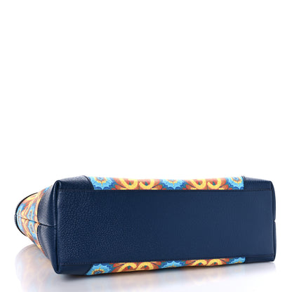 Gucci GG Supreme Kaleidoscope Calfskin Script Logo Gucci 100 Tote Bag Blue Orange Multicolor Blue Agata 4 of 8