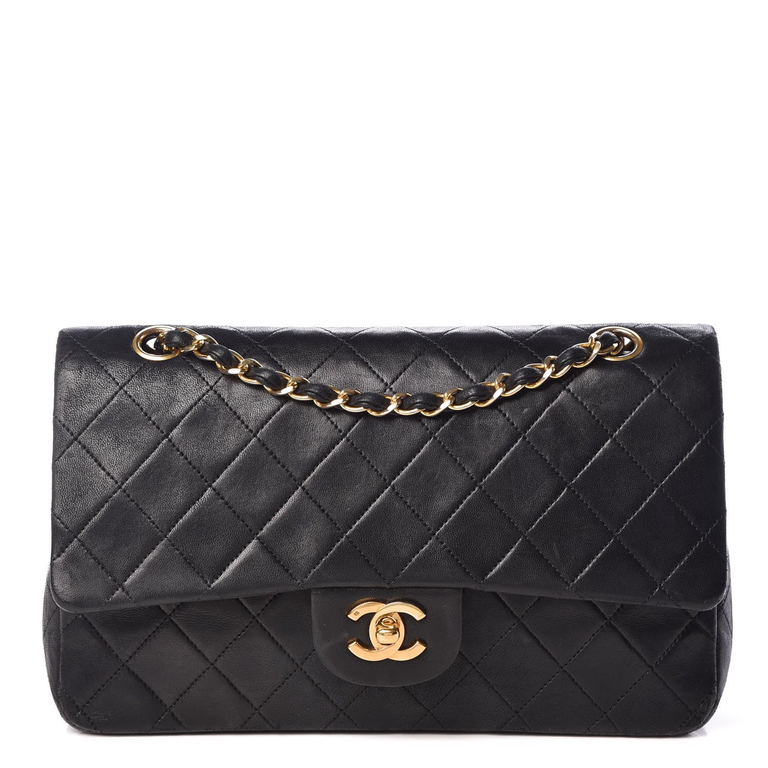 Chanel Lambskin Quilted Medium Double Flap Black 1 of 10