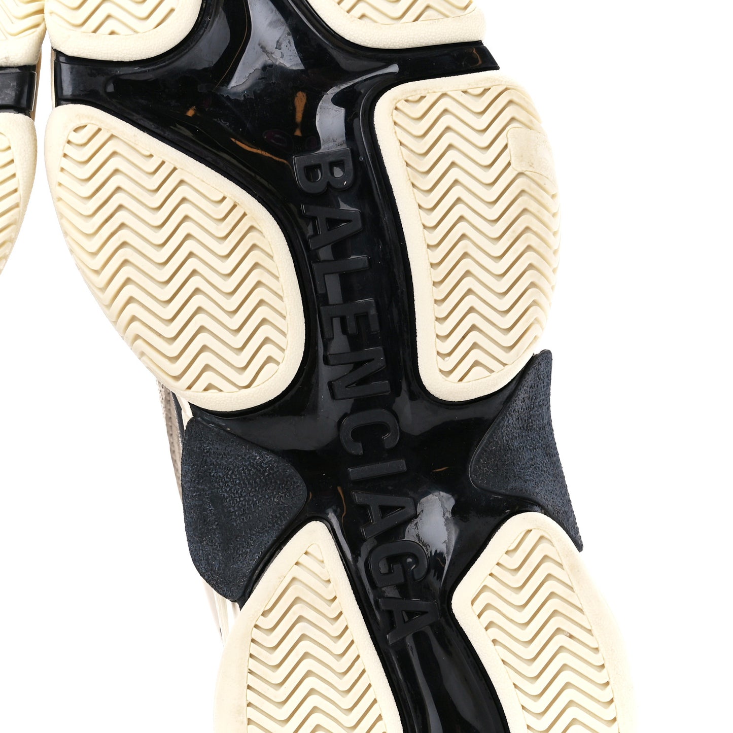 Fabric Mesh Womens Triple S Sneakers 40 Beige Black