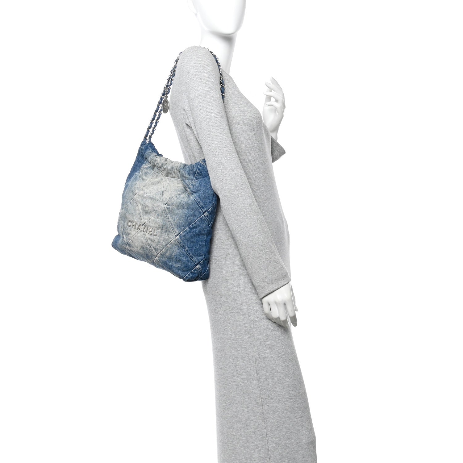 Chanel Denim Quilted Small Chanel 22 Blue 2 of 11