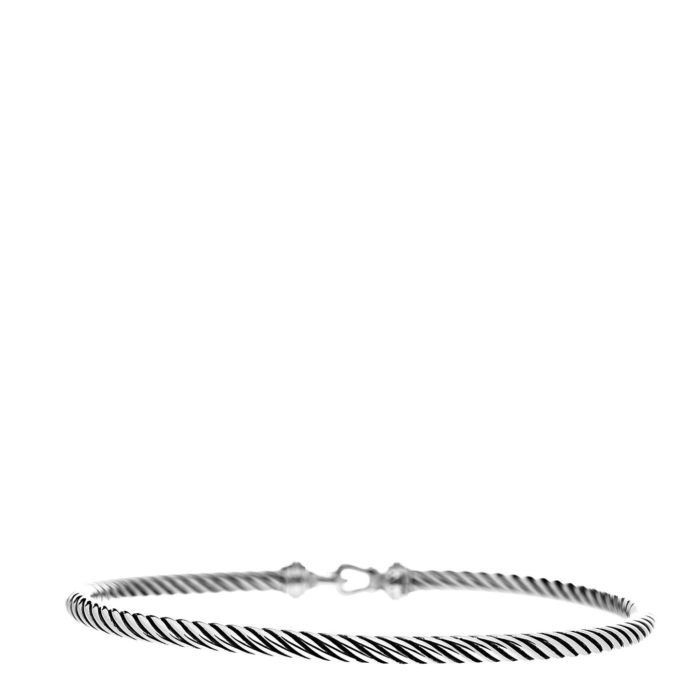 Sterling Silver Diamond 3mm Cable Buckle Bracelet