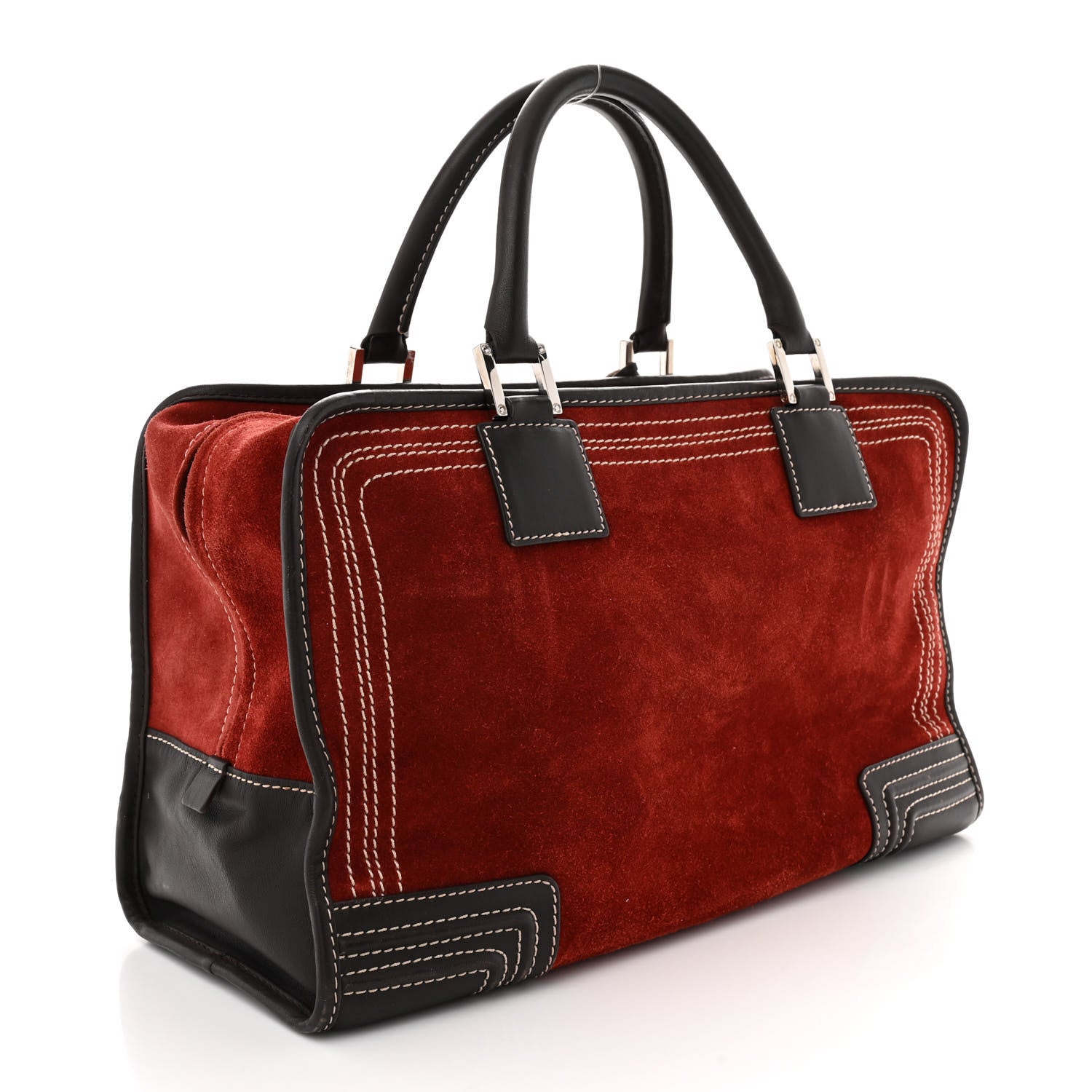 Loewe Suede Amazona 36 Burgundy 3 of 13