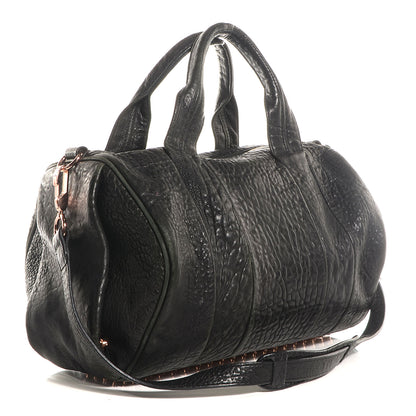 Alexander Wang Pebbled Lambskin Rocco Black w Rose Gold Hardware 3 of 6