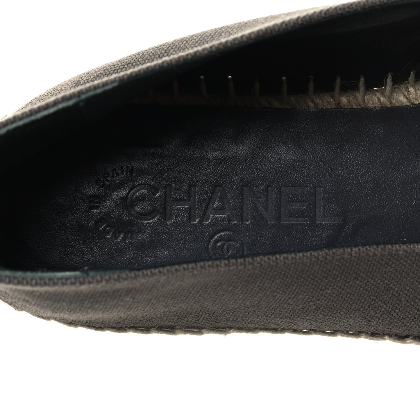 Canvas Grosgrain CC Espadrilles 40 Grey