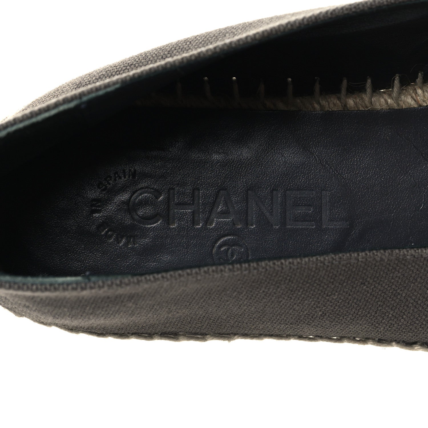 Chanel Canvas Grosgrain CC Espadrilles 40 Grey 9 of 9