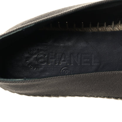 Chanel Canvas Grosgrain CC Espadrilles 40 Grey 9 of 9