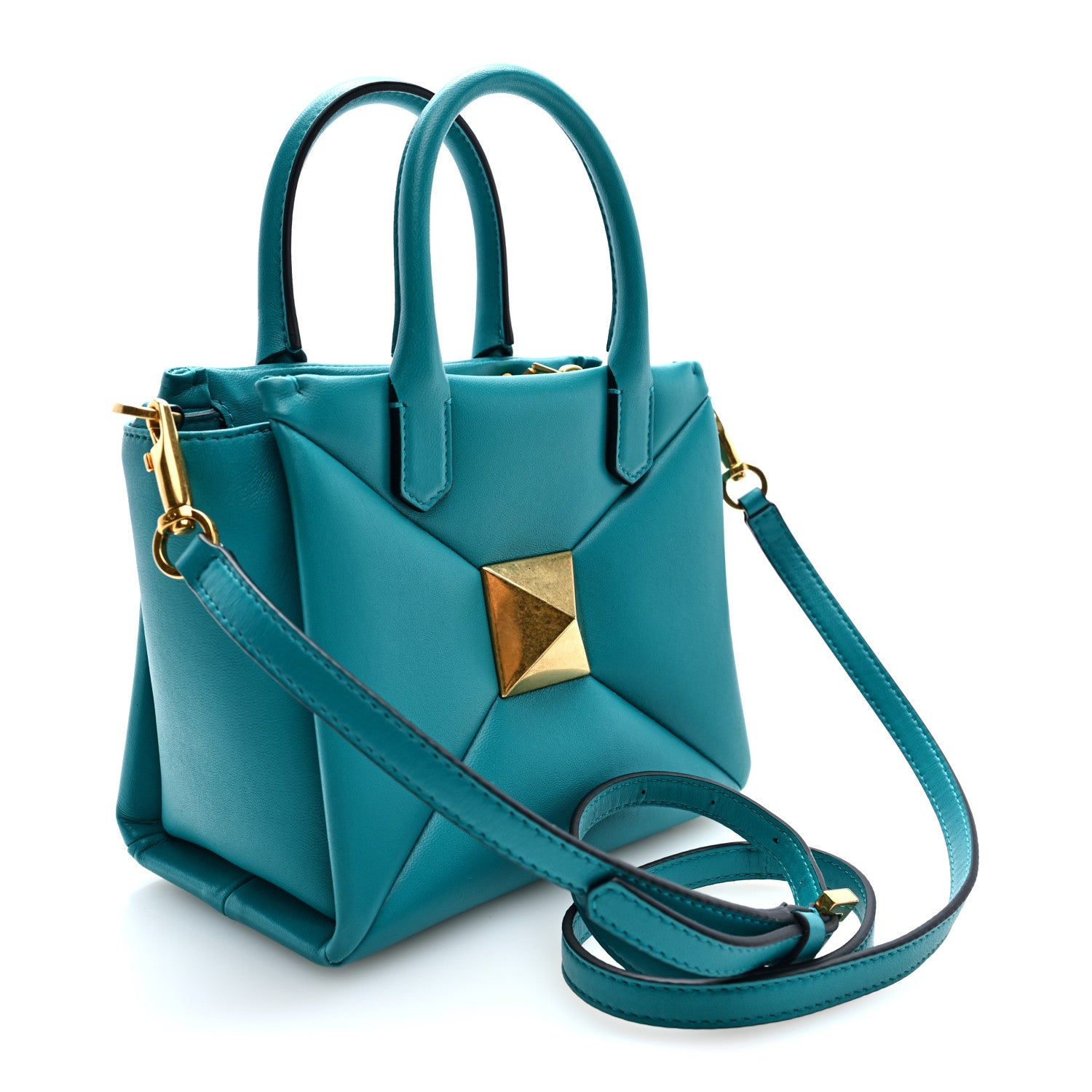 Valentino Garavani Nappa Small One Stud Handbag Marine Green 3 of 9