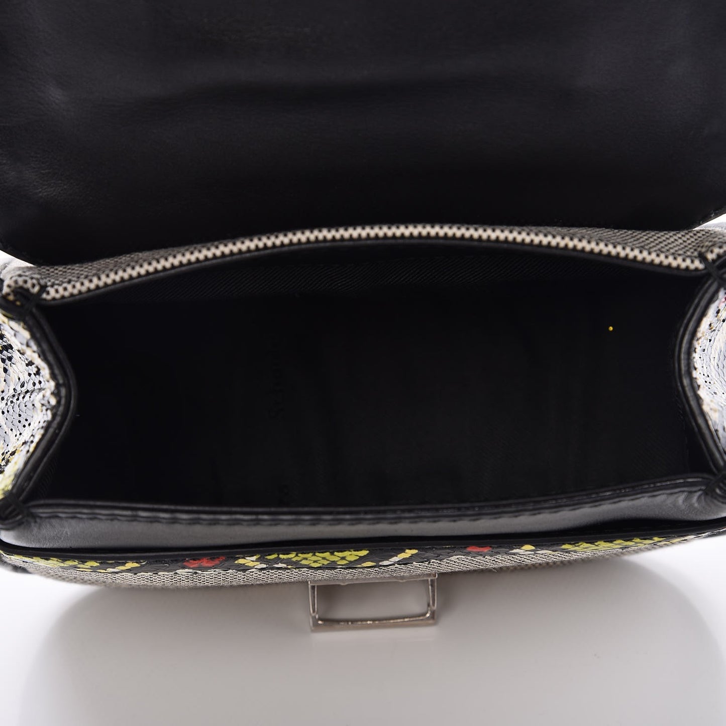 Canvas Ayers Calfskin Tiny Kent Shoulder Bag Black White