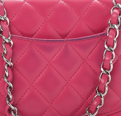 Lambskin Quilted Mini Rectangular Flap Pink