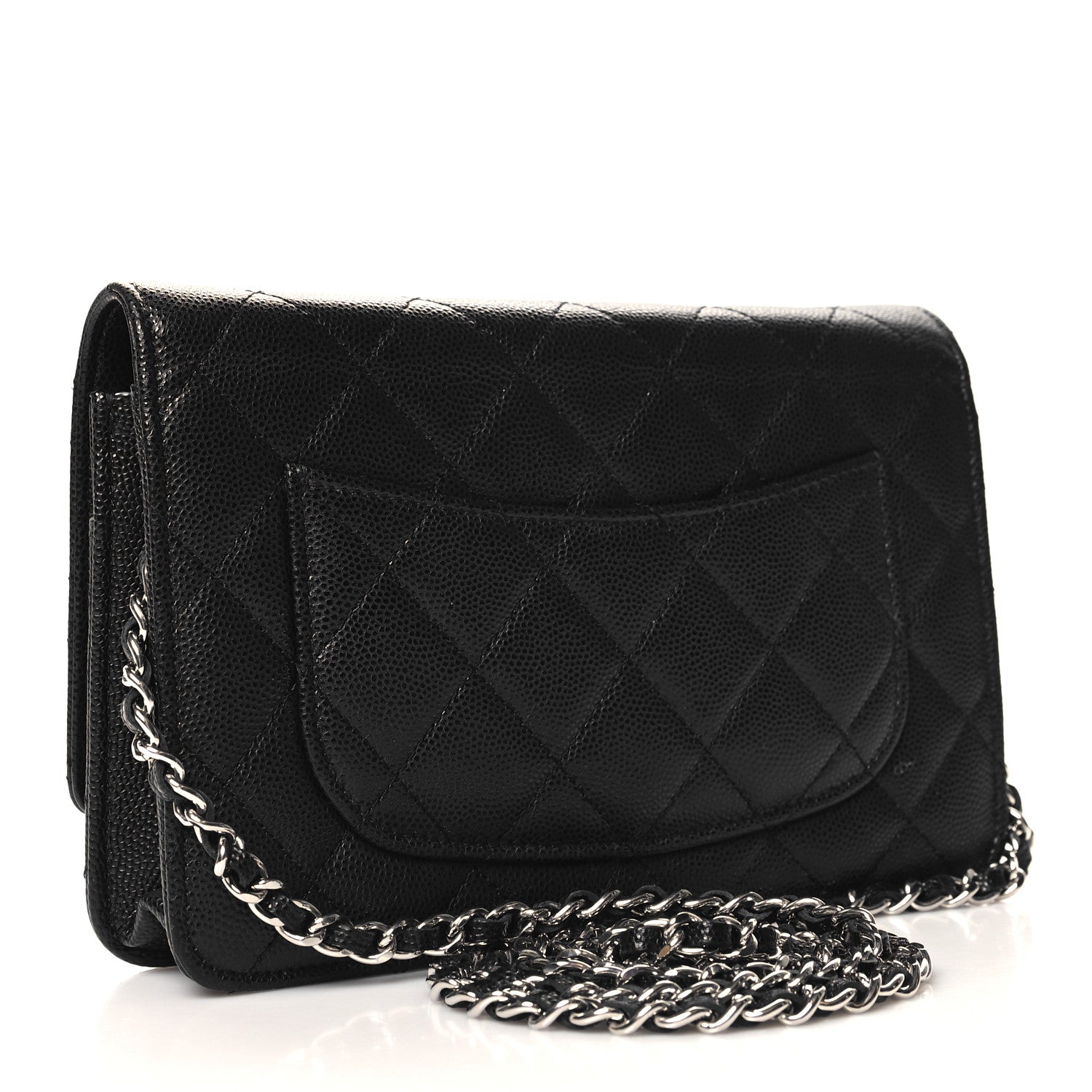 Chanel Caviar Quilted CC Logo Wallet on Chain WOC Black 4 of 12