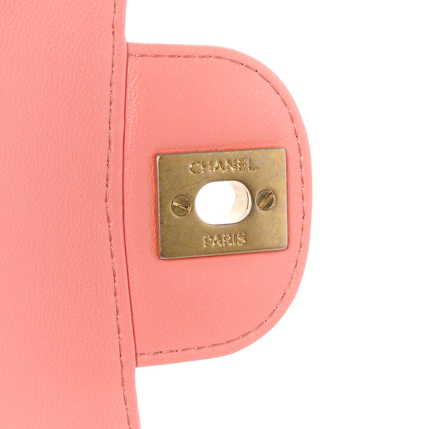 Lambskin Chevron Quilted Mini Square Flap Pink