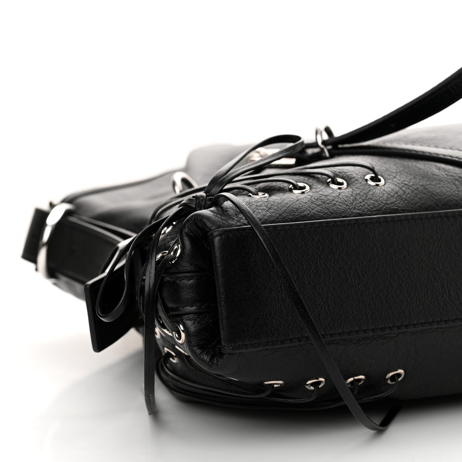 Givenchy Tumbled Calfskin Corset Medium Voyou Bag Black 9 of 11