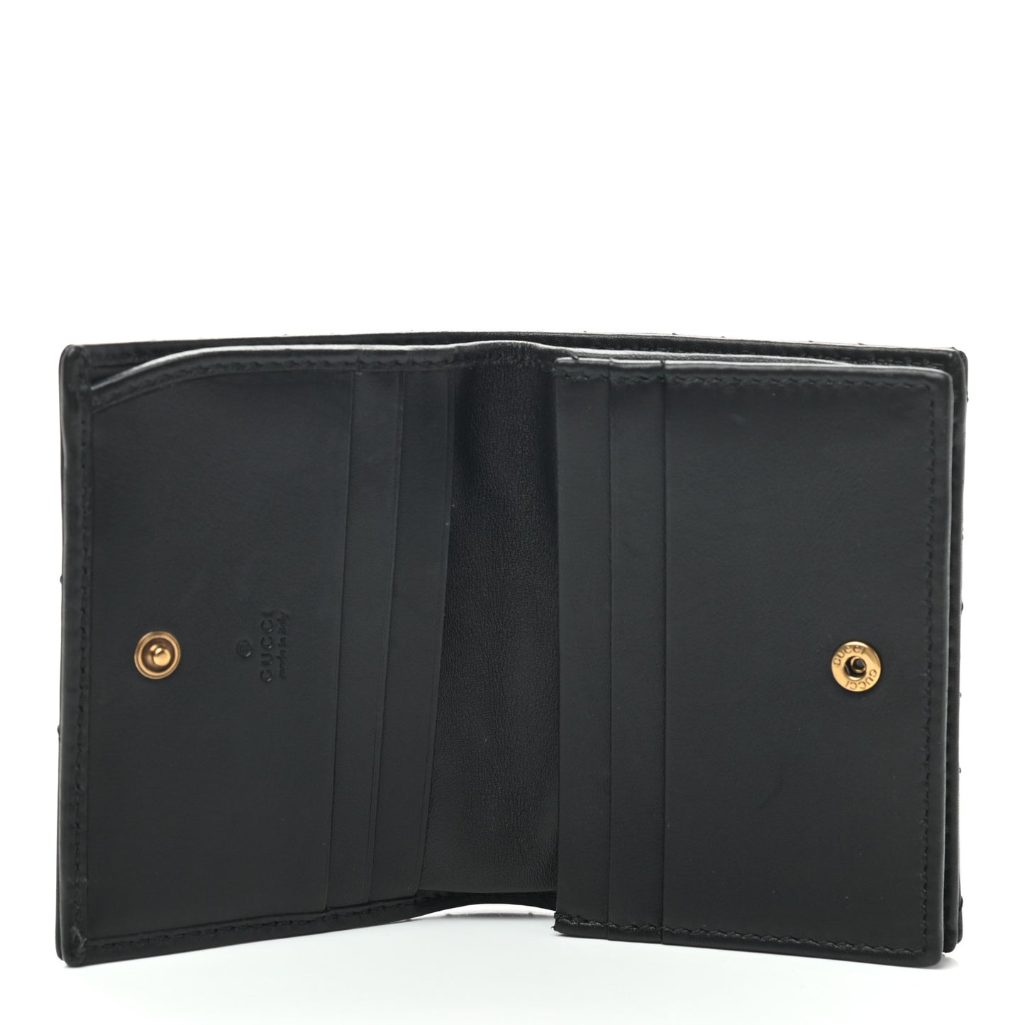 Calfskin Matelasse GG Marmont Card Case Black