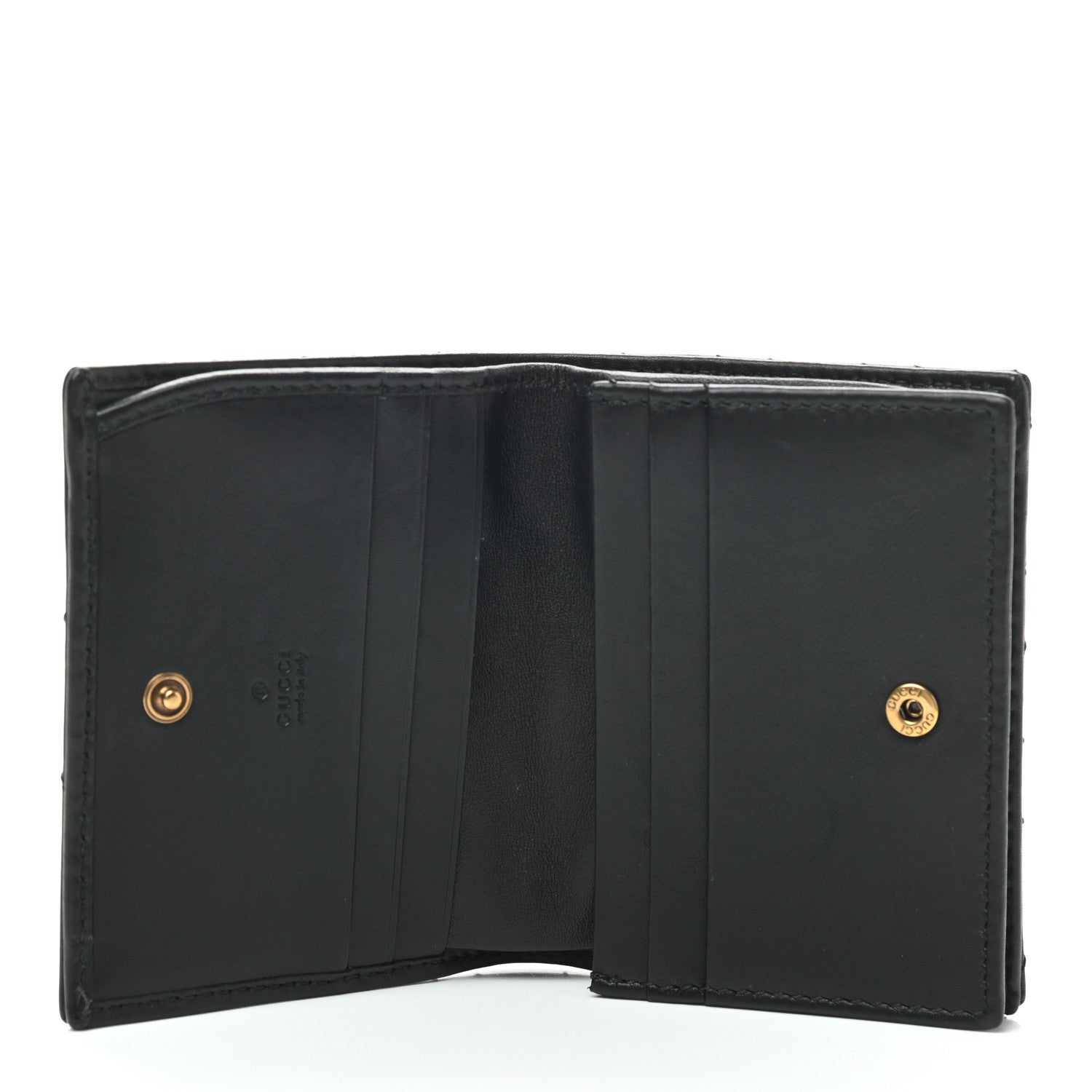 Gucci Calfskin Matelasse GG Marmont Card Case Black 5 of 7