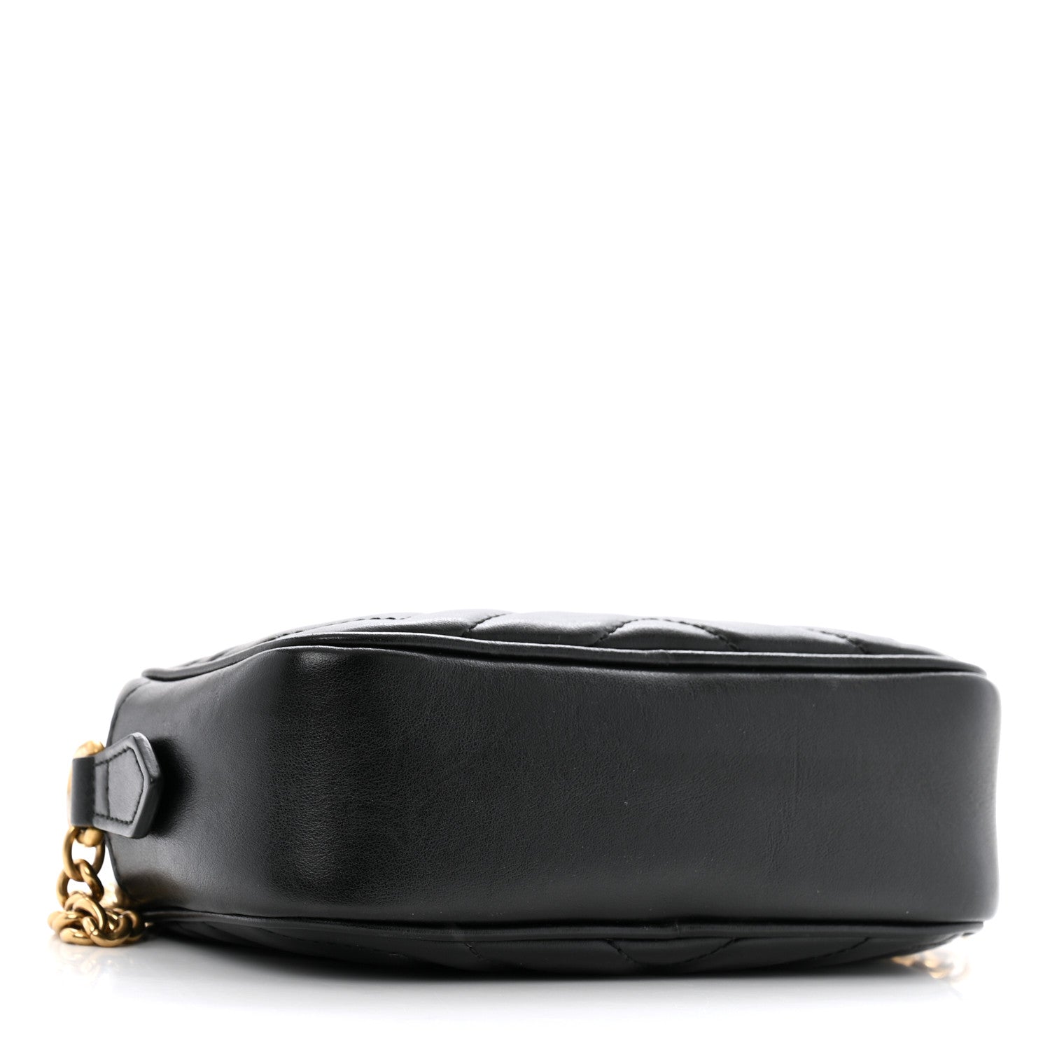Gucci Calfskin Matelasse Mini GG Marmont Chain Shoulder Bag Black 4 of 10