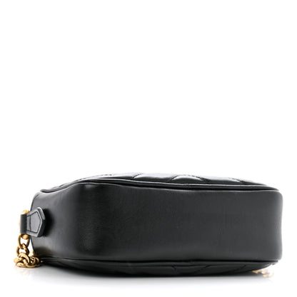 Gucci Calfskin Matelasse Mini GG Marmont Chain Shoulder Bag Black 4 of 10