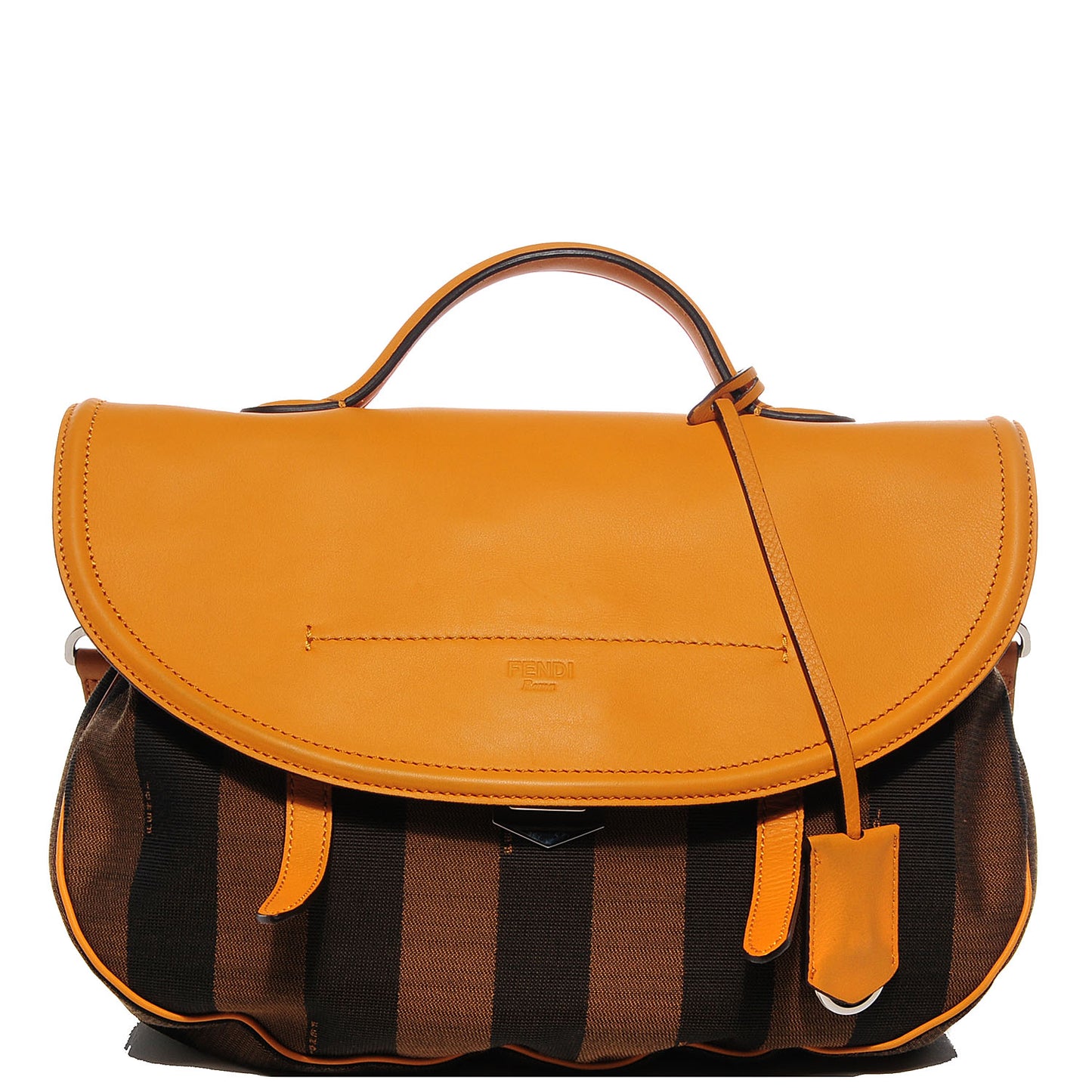 Jacquard Calfskin Pequin Crossbody Tobacco