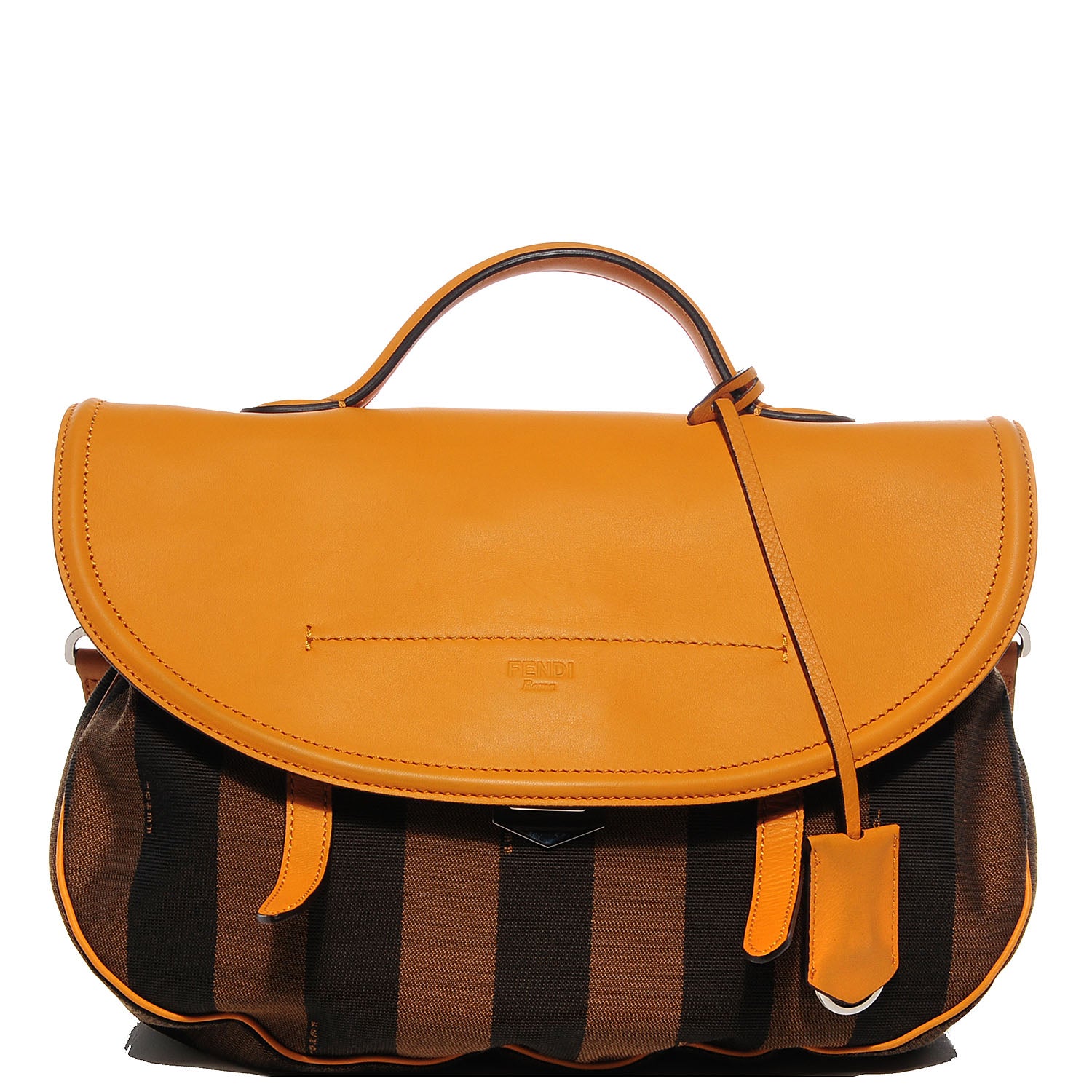 Fendi Jacquard Calfskin Pequin Crossbody Tobacco 1 of 11