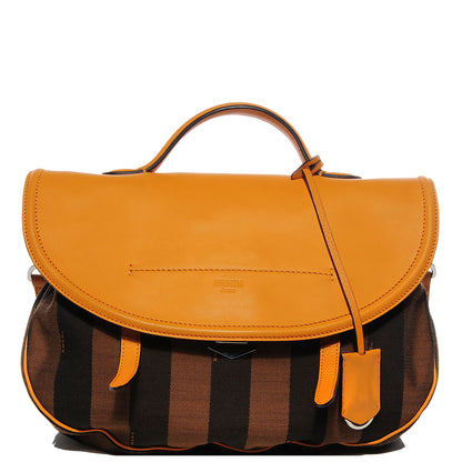 Fendi Jacquard Calfskin Pequin Crossbody Tobacco 1 of 11