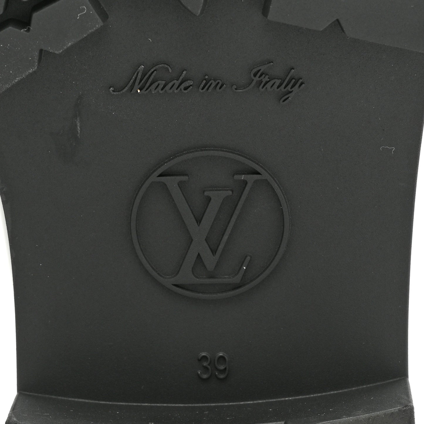 Rubber Embossed Monogram Drops Flat Half Boots 39 Black