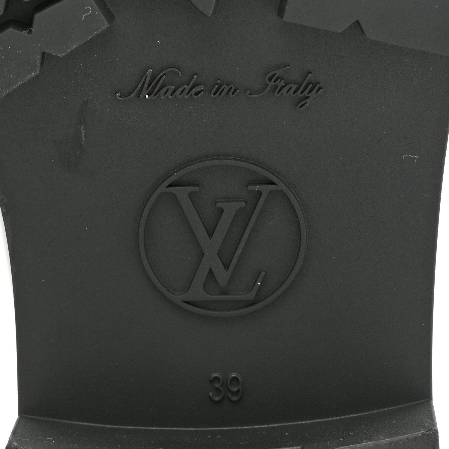 Louis Vuitton Rubber Embossed Monogram Drops Flat Half Boots 39 Black 6 of 7