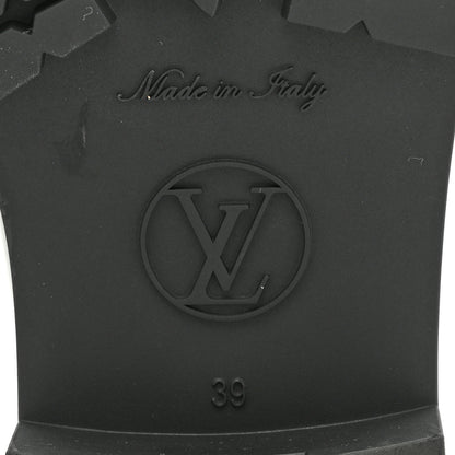Louis Vuitton Rubber Embossed Monogram Drops Flat Half Boots 39 Black 6 of 7