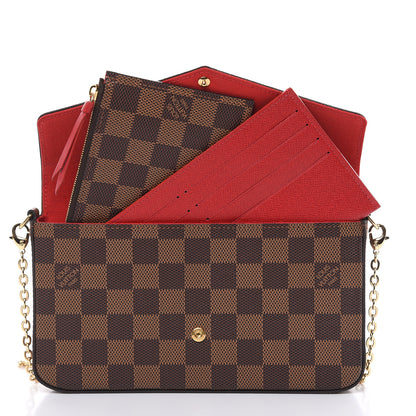 Louis Vuitton Damier Ebene Pochette Felicie Chain Wallet 8 of 10