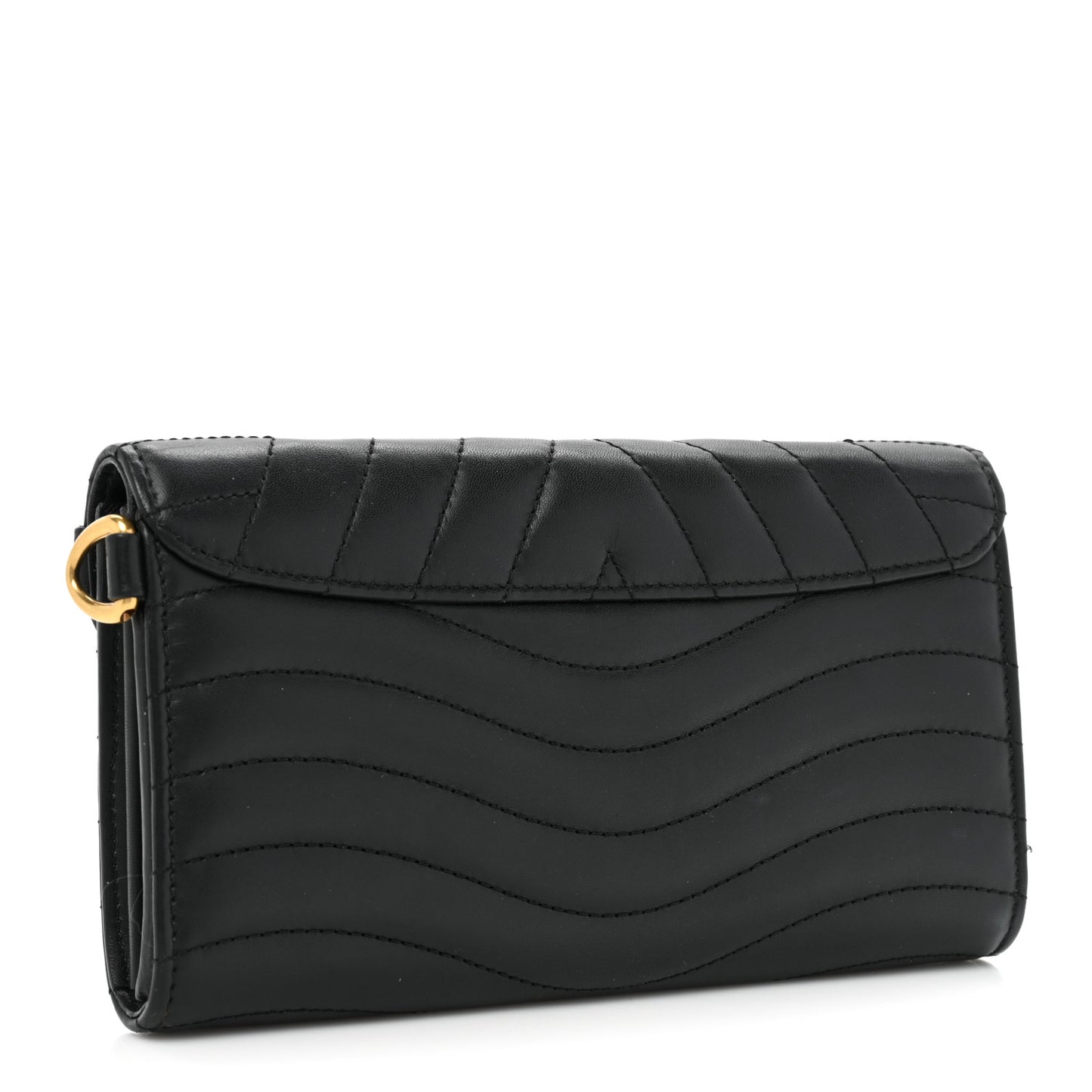Calfskin New Wave Long Wallet Black