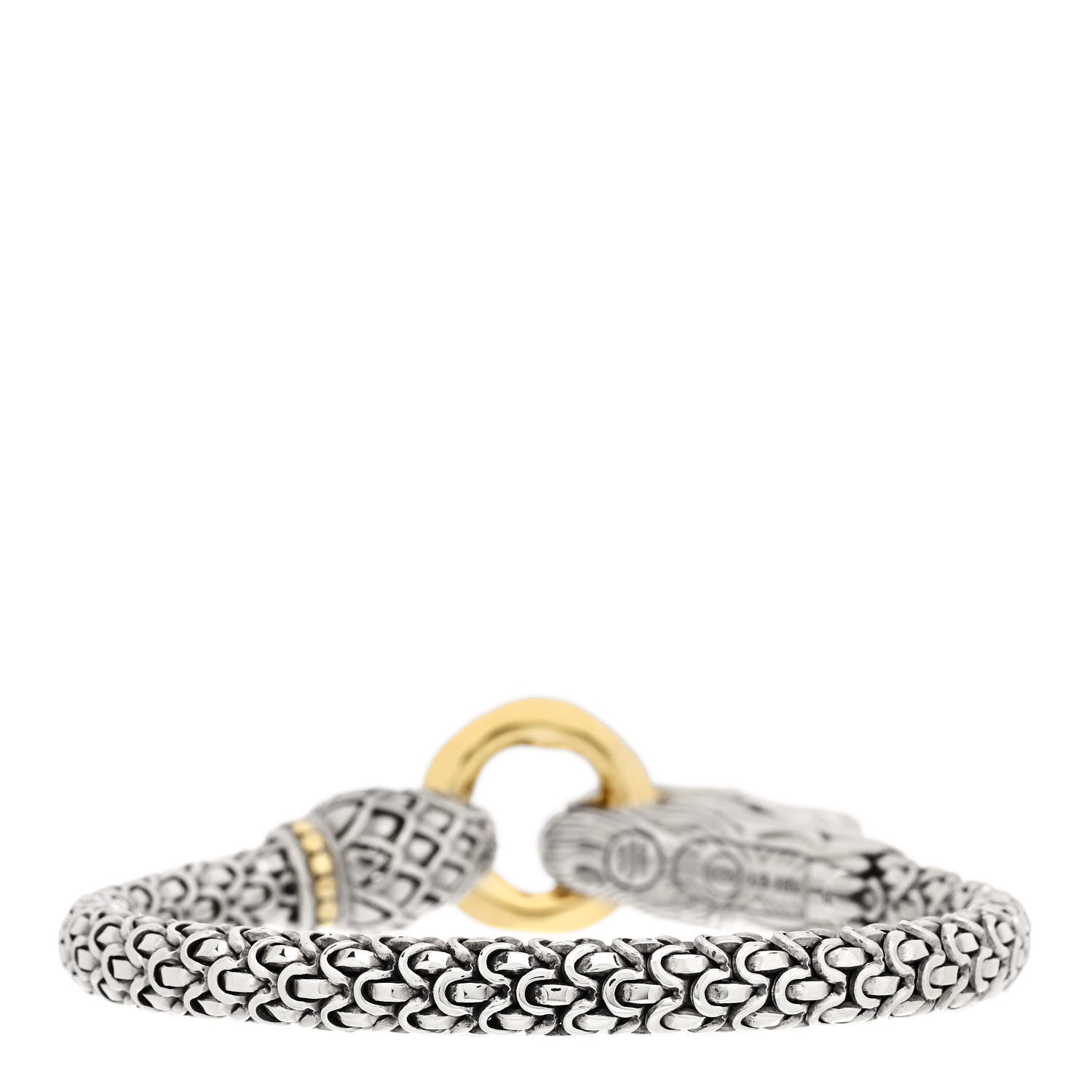 John Hardy Sterling Silver 18K Yellow Gold 6mm Naga Dragon Bracelet 3 of 4