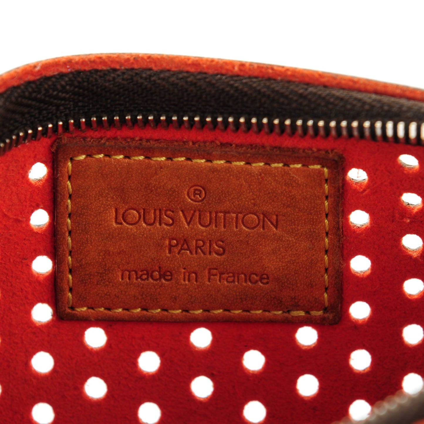 Monogram Perforated Pochette Plat Orange