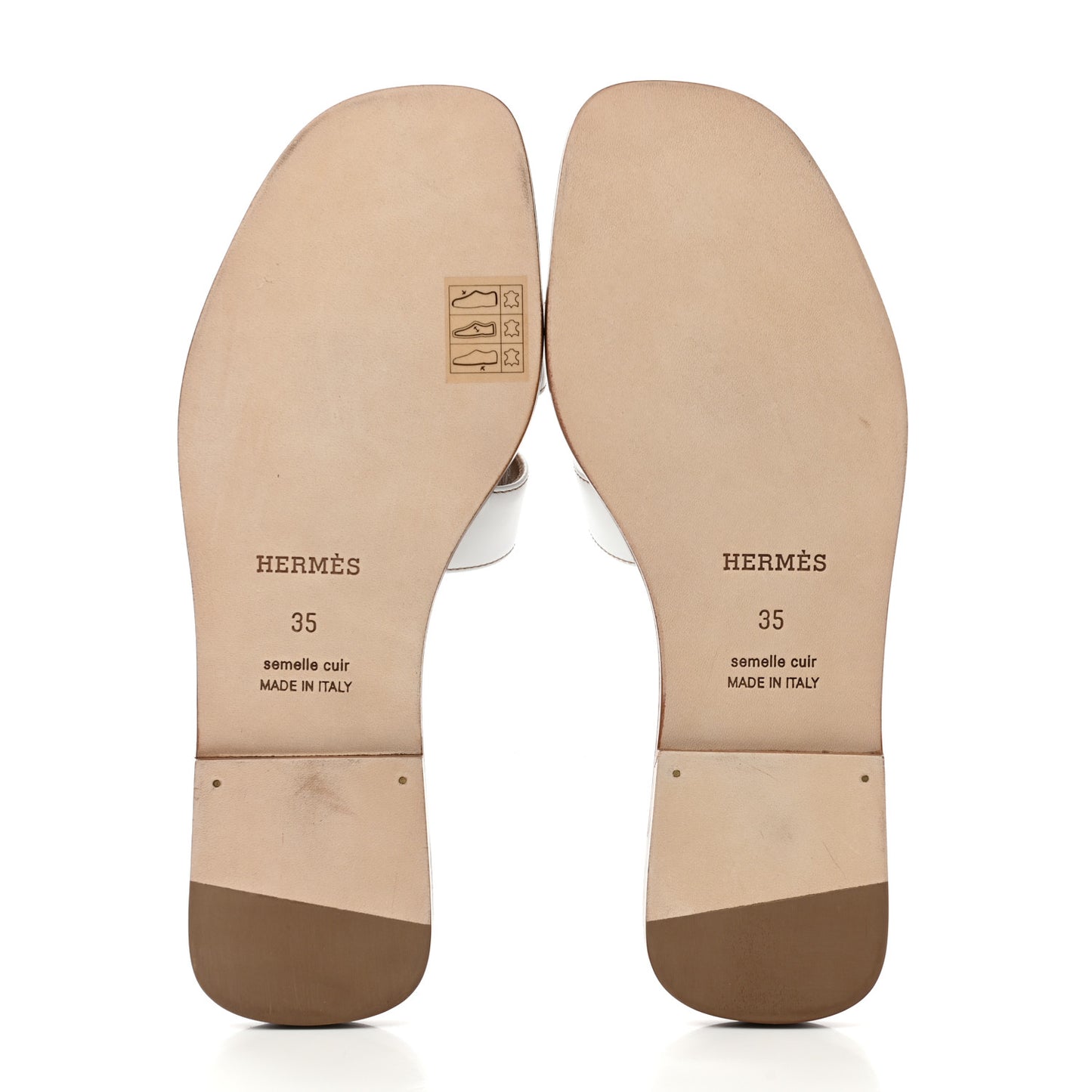 Box Calfskin Oran Sandals 35 White