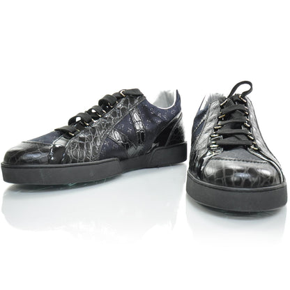 Louis Vuitton Crocodile Satin Monogram Sneakers 11.5 Black 1 of 12