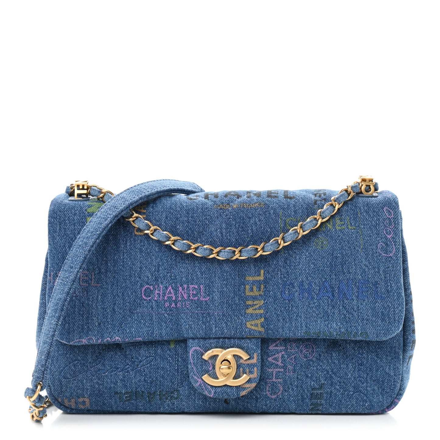 Denim Quilted Denim Large Mood Flap Blue Multicolor