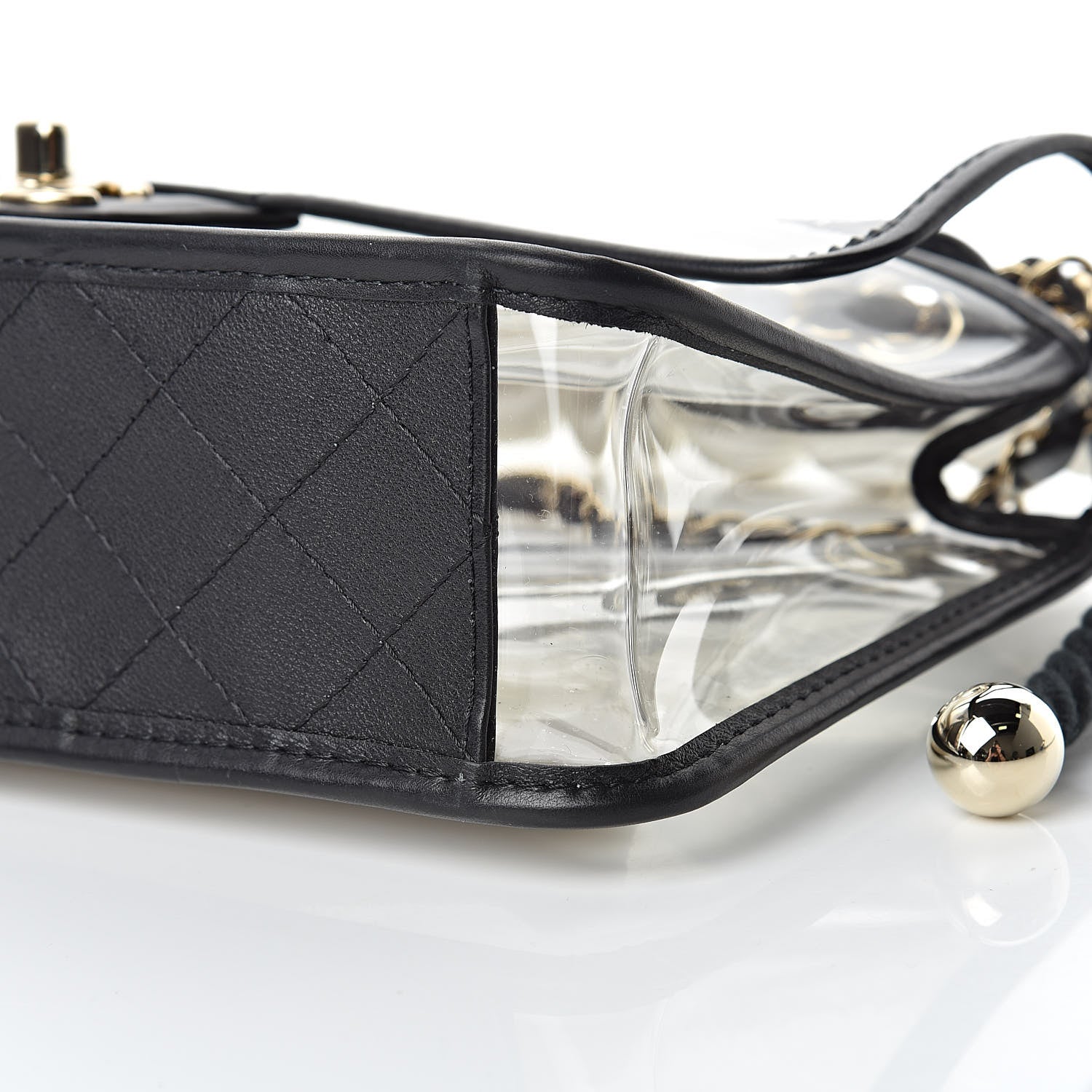 Chanel Lambskin PVC Sand By The Sea Flap With Pearl Strap Black 10 of 11