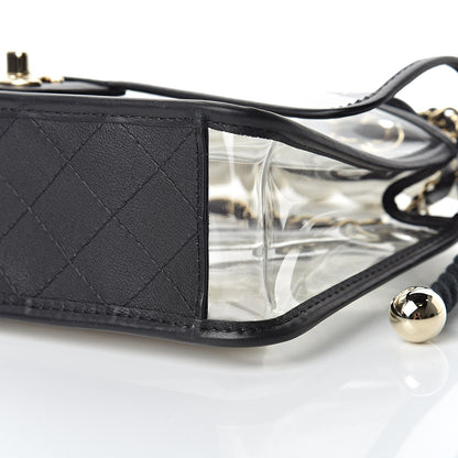 Chanel Lambskin PVC Sand By The Sea Flap With Pearl Strap Black 10 of 11