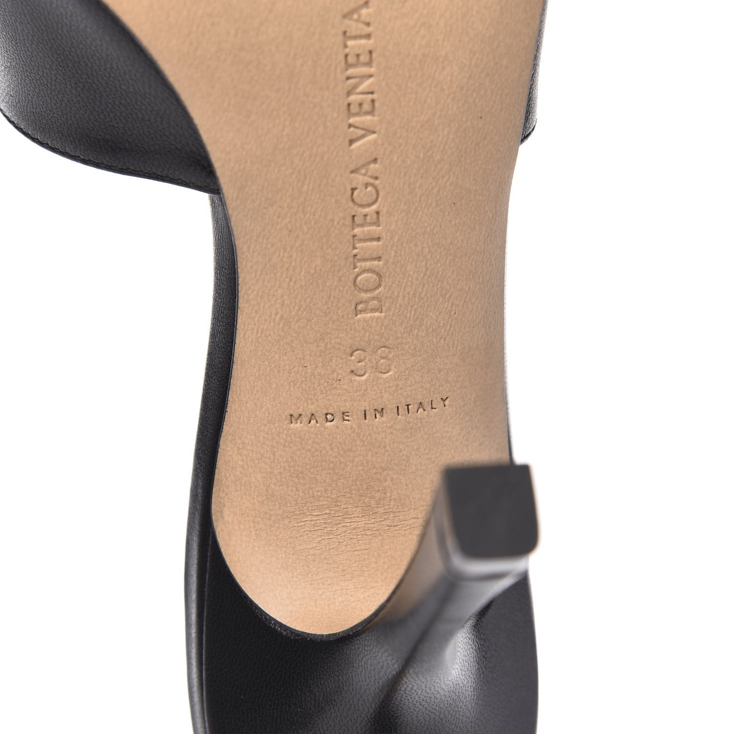 Lambskin Stretch Mule Sandals 38 Black