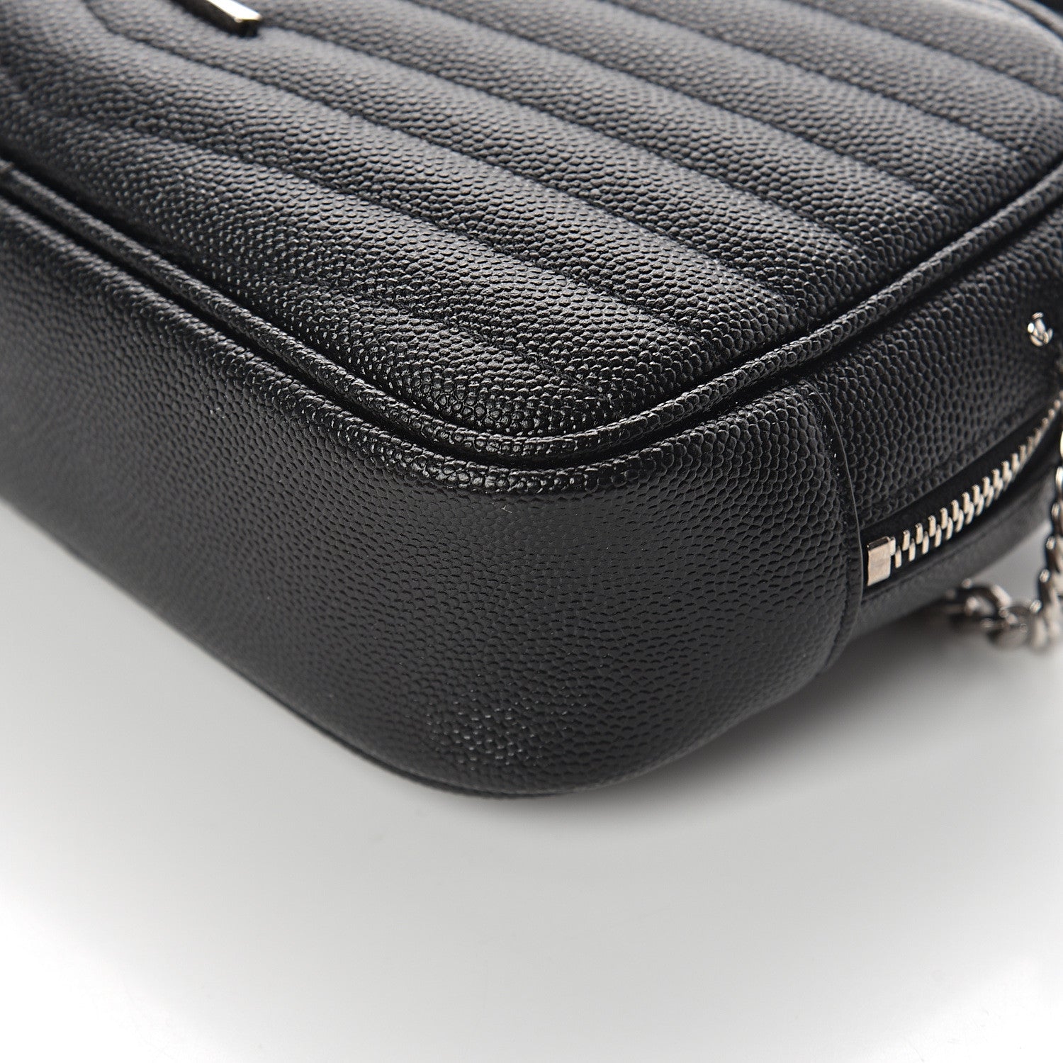 Saint Laurent Grain De Poudre Matelasse Monogram Mini Lou Camera Bag Black 8 of 8