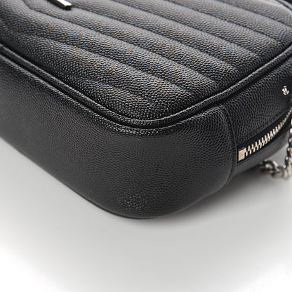 Saint Laurent Grain De Poudre Matelasse Monogram Mini Lou Camera Bag Black 8 of 8