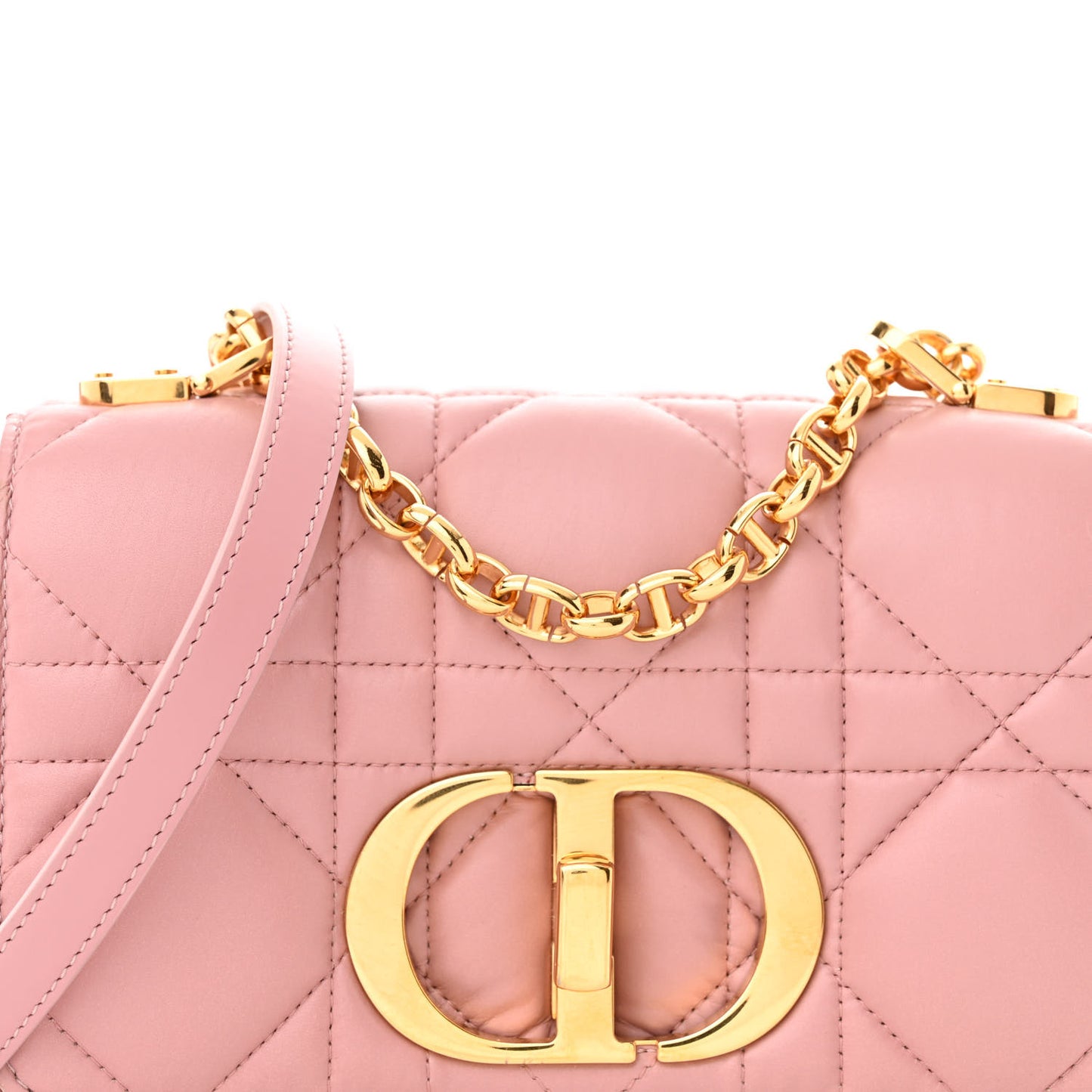 Lambskin Macrocannage Small Dior Caro Bag Pink
