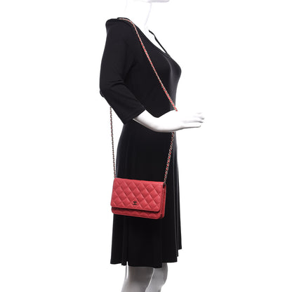 Chanel Caviar Quilted Wallet On Chain WOC Pink 2 of 12