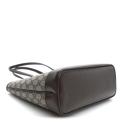 Gucci GG Supreme Monogram Textured Calfskin Web Small Ophidia Shoulder Tote Bag Beige Ebony New Acero 4 of 9