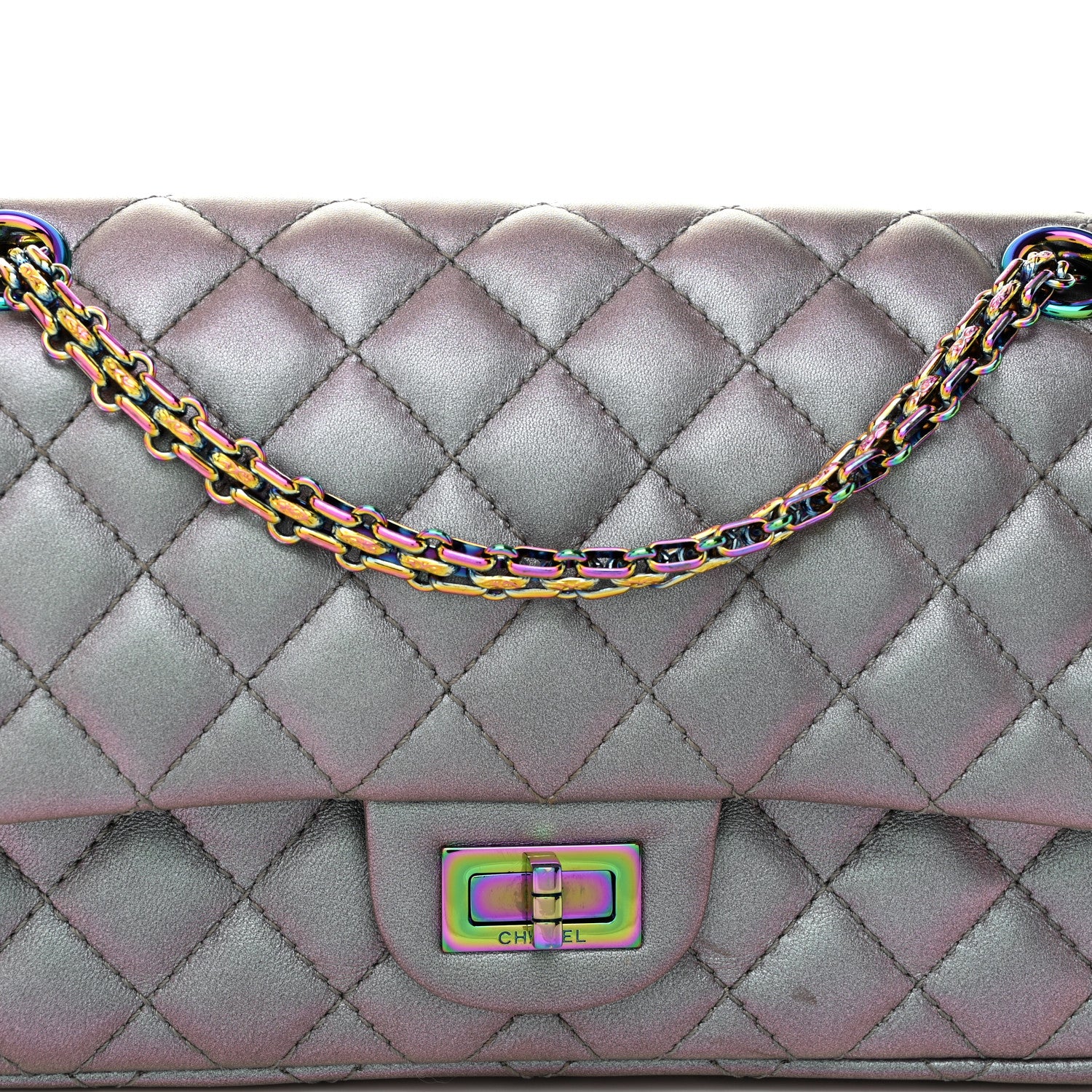 Chanel Iridescent Lambskin Quilted 2.55 Reissue 225 Flap Light Purple 8 of 11