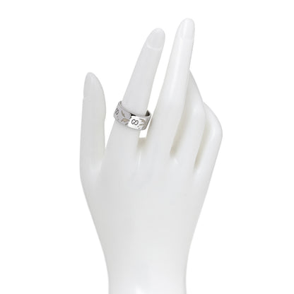 Gucci 18K White Gold Enamel 9mm Icon Blooms Ring 57 8 2 of 6