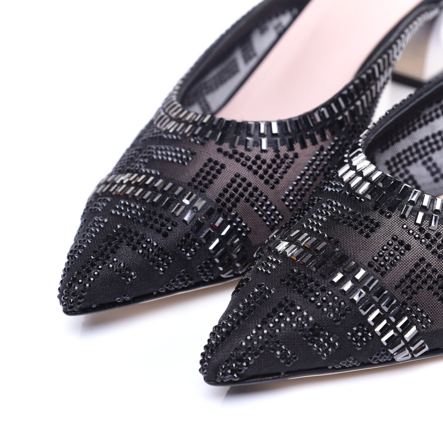 Technical Mesh Crystal FF Embellished Colibri 55mm Mules 40 Black