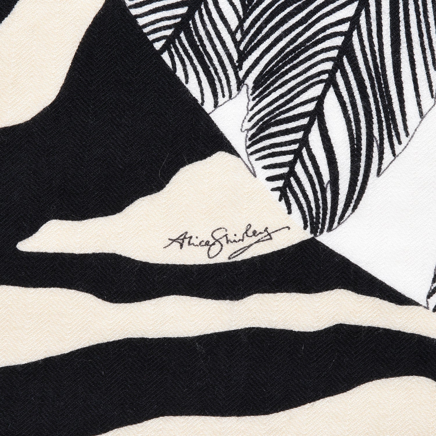 Hermes Cashmere Silk Zebra Pegasus Shawl 140 White Black Naturel 3 of 6