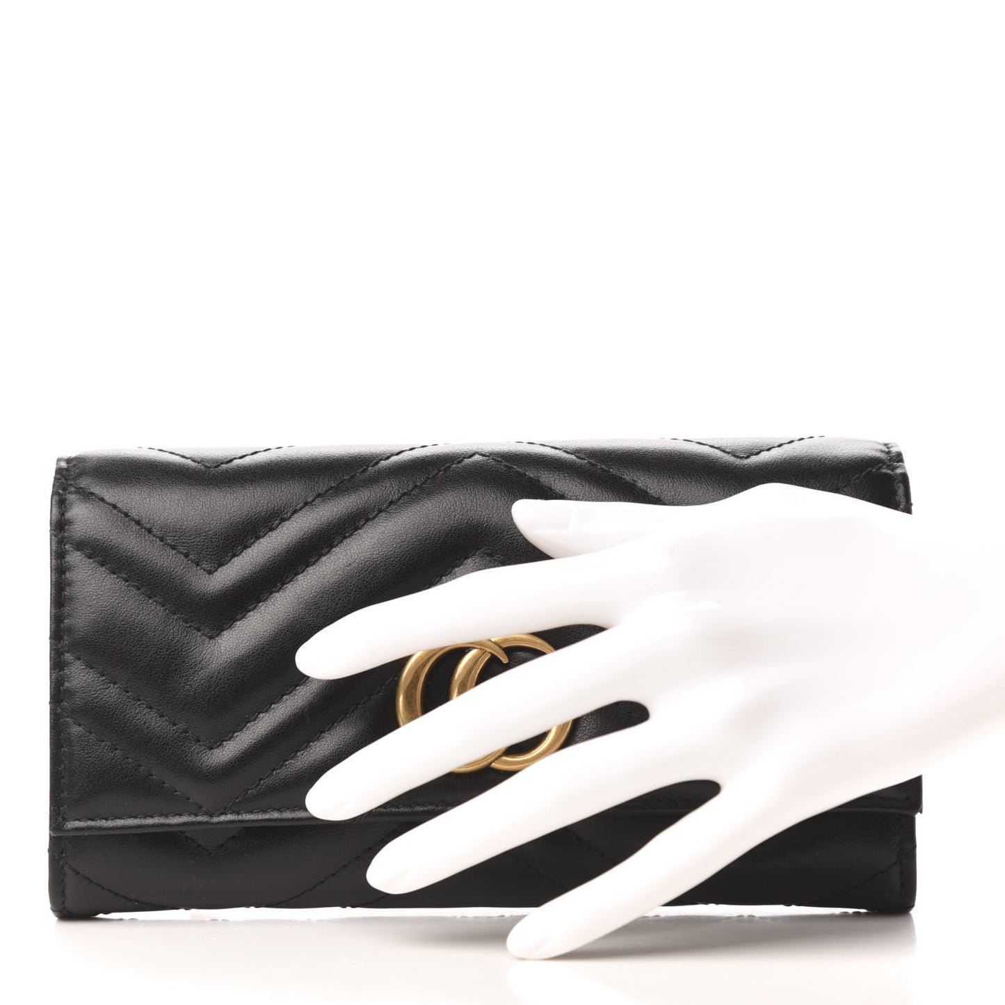Calfskin Matelasse GG Marmont Continental Wallet Black