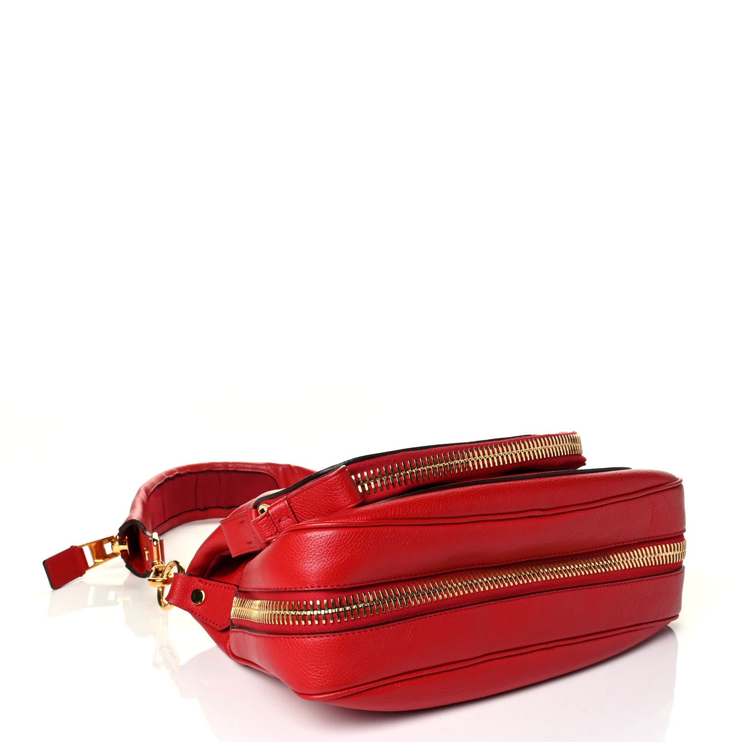 Tom Ford Pebbled Calfskin Medium Jennifer Flame Red 3 of 9